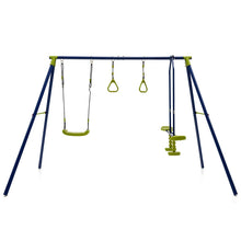 Load image into Gallery viewer, Babyjoy 440 lbs Swing Set 3-in-1 Kids Swing Stand w/Swing Gym Rings Glider for Backyard
