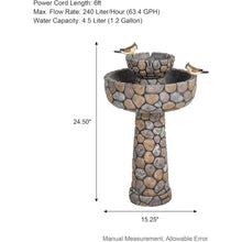 Load image into Gallery viewer, Outdoor Water Fountain, 2-Tier Stone look Bird Bath
