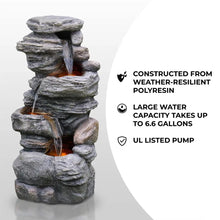 Load image into Gallery viewer, 2024 New Cascading Bowls and Stacked Stones LED Outdoor Water Fountain for Gardens
