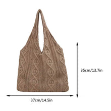 Load image into Gallery viewer, Wool Knitted Shoulder Shopping Bag for Women Vintage Crochet Bag
