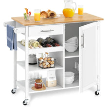 Load image into Gallery viewer, Kitchen Furniture Small Solid Wood Top Kitchen Island Cart on Wheels With Storage
