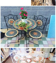 Load image into Gallery viewer, Outdoor Balcony Table and Chair Mosaic Iron Three-Piece Set
