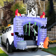 Load image into Gallery viewer, Halloween Inflatable Haunted Castle with Build LED,Trunk or Treat Car Decorations
