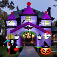 Load image into Gallery viewer, Giant Haunted House Castle Archway Outdoor Decorations and Inflatable with LED
