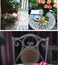 Load image into Gallery viewer, Outdoor Balcony Table and Chair Mosaic Iron Three-Piece Set
