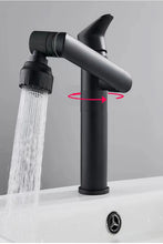 Load image into Gallery viewer, Modern Tap Black/chrome Wash basin Faucet Single Handle Hot and Cold Waterfall Faucet
