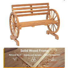 Load image into Gallery viewer, Wooden Wagon Wheel Bench
