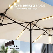 Load image into Gallery viewer, Powerful UV Protective Outdoor Double-Sided Umbrella With Crank Handle Beige
