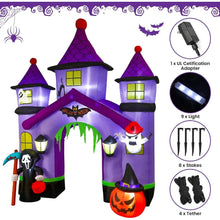 Load image into Gallery viewer, Giant Haunted House Castle Archway Outdoor Decorations and Inflatable with LED
