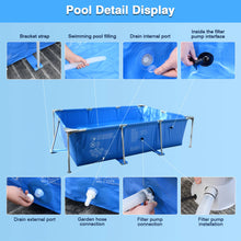 Load image into Gallery viewer, [Flash Sale]9.6x6.8x1.8FT Metal Frame Rectangular Swimming Pool Portable Above Ground Easy Set Pool Family Blue[US-Stock]
