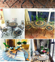 Load image into Gallery viewer, Outdoor Balcony Table and Chair Mosaic Iron Three-Piece Set
