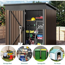 Load image into Gallery viewer, Outdoor Storage Shed Brown Heavy Duty Metal Tool Shed
