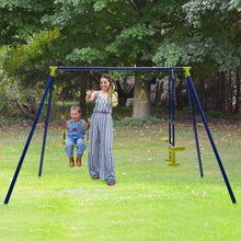 Load image into Gallery viewer, Babyjoy 440 lbs Swing Set 3-in-1 Kids Swing Stand w/Swing Gym Rings Glider for Backyard
