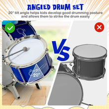 Load image into Gallery viewer, Babyjoy Jazz Drum Set for Toddler Kids Educational Toy w/Keyboard Cymbal Microphone Blue
