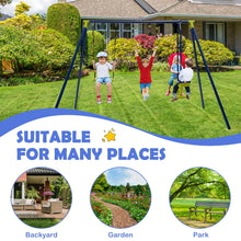 Load image into Gallery viewer, Babyjoy 440 lbs Swing Set 3-in-1 Kids Swing Stand w/Swing Gym Rings Glider for Backyard
