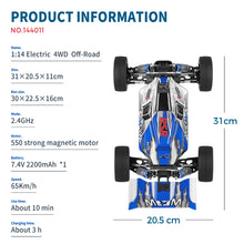 Load image into Gallery viewer, WLtoys Rc car 144011 1/14 4WD LED Toys 144001 Upgraded Style boys Remote Control Drift Off road
