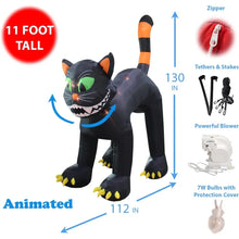 Load image into Gallery viewer, 11 Foot Tall Animated Halloween Inflatable Black Cat
