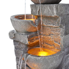 Load image into Gallery viewer, 2024 New Cascading Bowls and Stacked Stones LED Outdoor Water Fountain for Gardens
