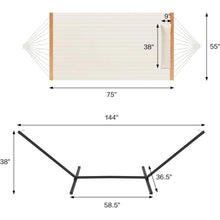 Load image into Gallery viewer, Two Person Hammock With Stand  480lbs Capacity.(Off White) Macrame Large Double Hammocks
