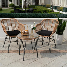 Load image into Gallery viewer, 3 Piece Outdoor Wicker Furniture Patio Bistro Set
