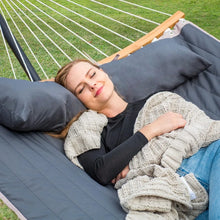 Load image into Gallery viewer, Portable Hammock With Stand Included Dark Gray Double Hammock With Curved Spreader Bar
