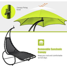 Load image into Gallery viewer, Hanging, Rocking Hammock Swing Chair with Cushion, Built-in Pillow Removable Canopy, Outdoor Hanging Curved
