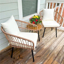 Load image into Gallery viewer, 3 Pieces Outdoor Wicker Patio Conversation Bistro Set, Rattan
