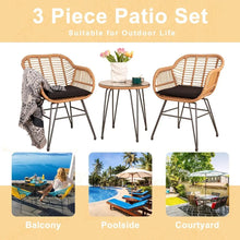 Load image into Gallery viewer, 3 Piece Outdoor Wicker Furniture Patio Bistro Set
