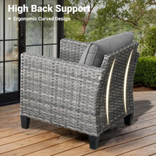 Load image into Gallery viewer, 5 Pieces Outdoor Wicker Rattan Sofa Couch with Ottomans and Comfy Cushions, All Weather High Back

