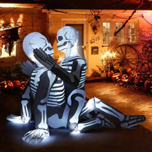 Load image into Gallery viewer, 6.5 FT Long Halloween Inflatables Skeleton Outdoor Cuddling Couple Lovers with Built-in LEDs for Garden
