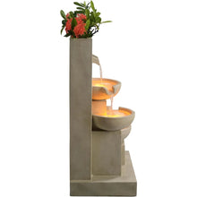 Load image into Gallery viewer, Teamson 3-Tier Cascading Outdoor Water Fountain with Planter
