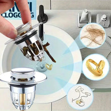 Load image into Gallery viewer, 1/2/5pcs Universal Rebound Drain Plug Filter Basin Pop-up Chrome Sink Filter with Hair Catcher
