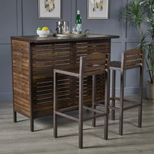 Load image into Gallery viewer, Indoor Acacia Bar Set With Rustic Metal Finish
