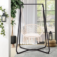 Load image into Gallery viewer, Patio Swing Chair with Stand and Cushion, Heavy Duty Hanging Chair with Stand
