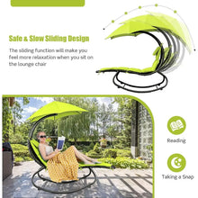 Load image into Gallery viewer, Hanging, Rocking Hammock Swing Chair with Cushion, Built-in Pillow Removable Canopy, Outdoor Hanging Curved
