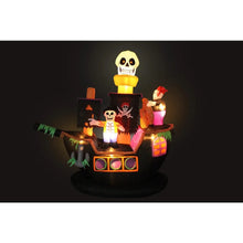 Load image into Gallery viewer, 7 Foot Halloween Inflatable Skeletons Ghosts on Pirate Ship Lights Decor Outdoor Indoor
