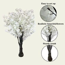 Load image into Gallery viewer, White Artificial Faux Cherry Blossom White Tree for Office Home or Outdoor Decor（6.5ft/2m, White）
