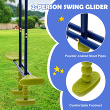 Load image into Gallery viewer, Babyjoy 440 lbs Swing Set 3-in-1 Kids Swing Stand w/Swing Gym Rings Glider for Backyard
