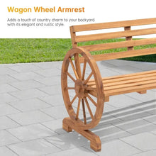 Load image into Gallery viewer, Wooden Wagon Wheel Bench
