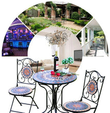 Load image into Gallery viewer, Outdoor Balcony Table and Chair Mosaic Iron Three-Piece Set
