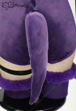 Load image into Gallery viewer, Meowcos Halloween Purple Sexy Romper Bodysuit Plush Hooded and Socks with Belt and Tail
