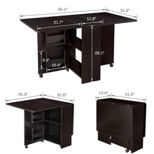 Load image into Gallery viewer, Folding Dining Table with Storage Rack Kitchen Table
