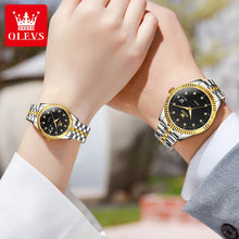 Load image into Gallery viewer, OLEVS Couple Watch Set Luxury  Diamond Gold Watch Waterproof
