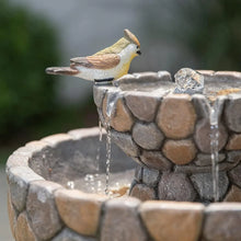 Load image into Gallery viewer, Outdoor Water Fountain, 2-Tier Stone look Bird Bath
