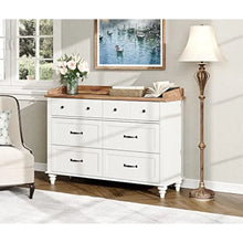 Load image into Gallery viewer, 3 Piece Bedroom Set - Mid Century 6 Drawer Dresser, Set of 2 Side Tables with Charging Station &amp; Storage Cabinet
