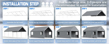 Load image into Gallery viewer, Carports up to 20x20 Heavy Duty, 2 Car Carport Canopy with Side Windows and Removable Sidewalls
