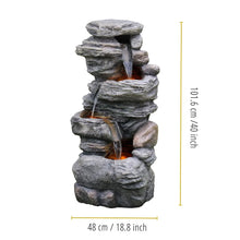 Load image into Gallery viewer, 2024 New Cascading Bowls and Stacked Stones LED Outdoor Water Fountain for Gardens
