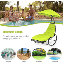 Load image into Gallery viewer, Hanging, Rocking Hammock Swing Chair with Cushion, Built-in Pillow Removable Canopy, Outdoor Hanging Curved
