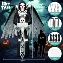 Load image into Gallery viewer, Giant Winged Grim Reaper Inflatable and more Outdoor Blow Up Decoration, Inflatables for Halloween
