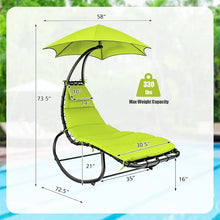 Load image into Gallery viewer, Hanging, Rocking Hammock Swing Chair with Cushion, Built-in Pillow Removable Canopy, Outdoor Hanging Curved
